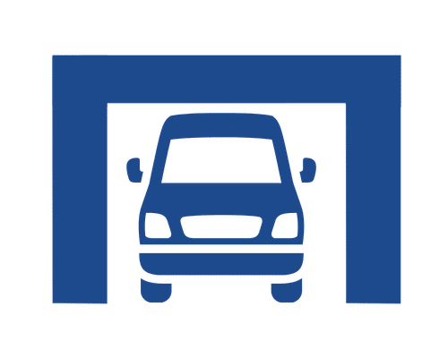 An icon of a car in a covered spot